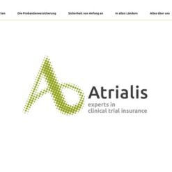 Webdesign und Gestaltung der Website Atrialis, Experten für Probandenversicherungen