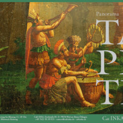 Faltbarer Flyer zur historischen Panorama-Tapete im Café Inka in Ötlingen